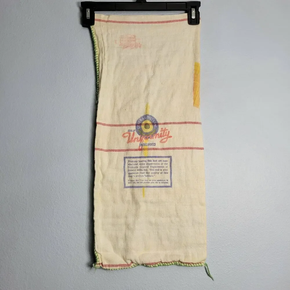 Vtg Bonnie Mae Flour Sack Towel Bag General Mills Cotton Farmhouse Boho Rustic